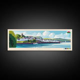 Panoramic Travel Poster St Davids, Wales Canvas Print, St Davids, Wales Painting, Wales Art, St Davids Travel Art, Guest Room Painting