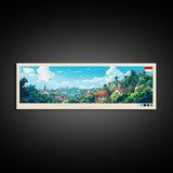 Starfruit City, Indonesia Panoramic Travel Poster Canvas Print, Starfruit City, Indonesia Painting, Indonesia Art, Starfruit City Panoramic Travel Art, Travel Painting