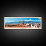 Sucre, Bolivia Panoramic Travel Poster Canvas Print, Sucre, Bolivia Painting, Bolivia Art, Sucre Travel Art, Living Room Painting