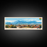 Tarija, Bolivia Panoramic Travel Poster Canvas Print, Tarija, Bolivia Painting, Bolivia Art, Tarija Travel Art, Living Room Painting