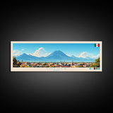 Panoramic Travel Poster Toluca, Mexico Canvas Print, Toluca, Mexico Painting, Mexico Art, Toluca Travel Art, Guest Room Painting