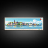 Trois-Rivieres, Canada Panoramic Travel Poster Canvas Print, Trois-Rivieres, Canada Painting, Canada Art, Trois-Rivieres Panoramic Travel Art, Travel Painting