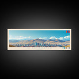 Ulaanbaatar, Mongolia Panoramic Travel Poster Canvas Print, Ulaanbaatar, Mongolia Painting, Mongolia Art, Ulaanbaatar Travel Art, Living Room Painting