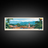 Valledupar, Colombia Travel Poster Panoramic Canvas Print, Valledupar, Colombia Painting, Colombia Art, Valledupar Travel Art, Guest Room Painting