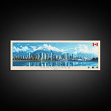 Vancouver, Canada Panoramic Travel Poster Canvas Print, Vancouver, Canada Painting, Canada Art, Vancouver Travel Art, Guest Room Painting