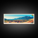 Viacha, Bolivia Panoramic Travel Poster Canvas Print, Viacha, Bolivia Painting, Bolivia Art, Viacha Travel Art, Guest Room Painting