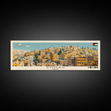 Amman, Jordan Panoramic Canvas Print, Amman, Jordan Painting, Jordan Art, Amman Travel Poster, Travel Art, Guest Room Painting