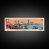 Barranquilla, Colombia Panoramic Canvas Print, Barranquilla, Colombia Painting, Colombia Art, Barranquilla Travel Poster, Travel Art, Guest Room Painting