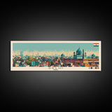 Delhi, India Panoramic Canvas Print, Delhi, India Painting, India Art, Delhi Travel Poster, Travel Art, Guest Room Painting