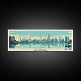 Dubai, United Arab Emirates Panoramic Canvas Print, Dubai, United Arab Emirates Painting, United Arab Emirates Art, Dubai Travel Poster, Travel Art, Housewarming Gift