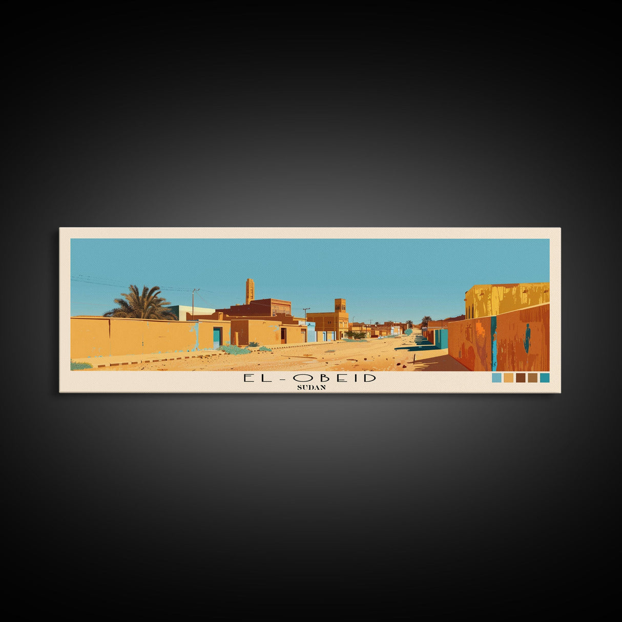 El-Obeid,  Sudan Panoramic Canvas Print, El-Obeid,  Sudan Painting,  Sudan Art, El-Obeid Travel Poster, Travel Art, Vacation Gift