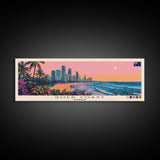 Gold Coast, Australia Panoramic Canvas Print, Gold Coast, Australia Painting, Australia Art, Gold Coast Travel Poster, Travel Art, Living Room Painting