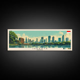 Jakarta, Indonesia Panoramic Canvas Print, Jakarta, Indonesia Painting, Indonesia Art, Jakarta Travel Poster, Travel Art, Guest Room Painting