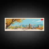 Jinan, China Panoramic Canvas Print, Jinan, China Painting, China Art, Jinan Travel Poster, Travel Art, Housewarming Gift