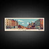 Leicester, England Panoramic Canvas Print, Leicester, England Painting, England Art, Leicester Travel Poster, Travel Art, Guest Room Painting