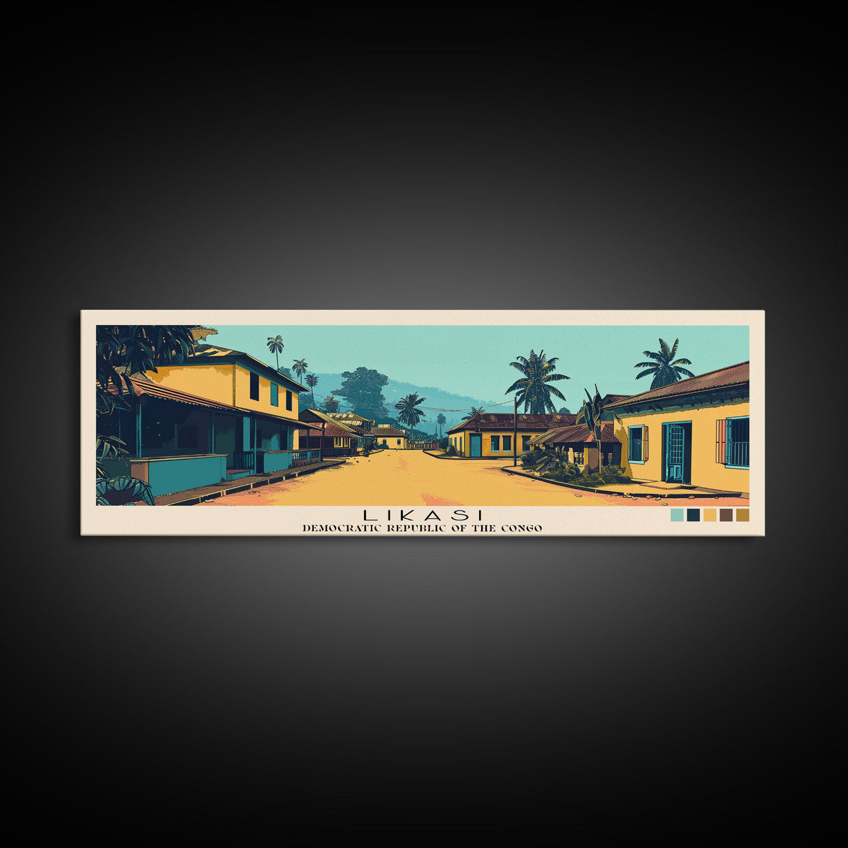 Likasi, Congo Panoramic Canvas Print, Likasi, Congo Painting, Congo Art, Likasi Travel Poster, Travel Art, Guest Room Painting