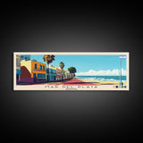 Mar del Plata, Argentina Panoramic Canvas Print, Mar del Plata, Argentina Painting, Argentina Art, Mar del Plata Travel Poster, Travel Art, Vacation Gift