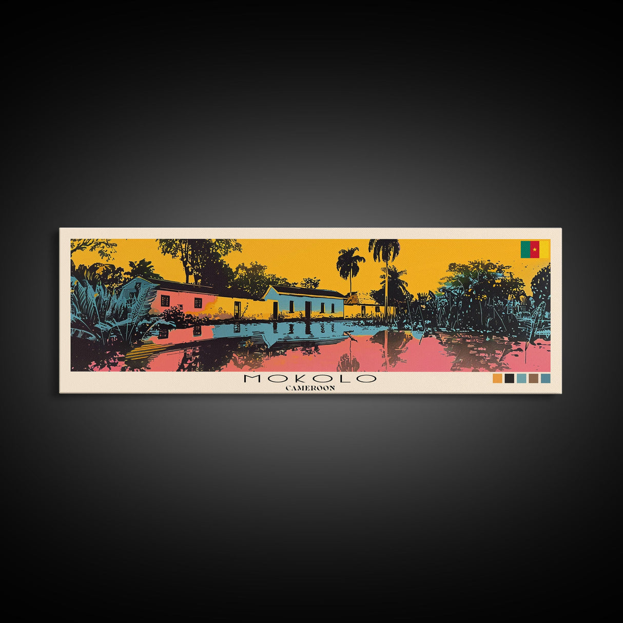 Mokolo, Cameroon Panoramic Canvas Print, Mokolo, Cameroon Painting, Cameroon Art, Mokolo Travel Poster, Travel Art, Housewarming Gift