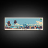 Mumbai, India Panoramic Canvas Print, Mumbai, India Painting, India Art, Mumbai Travel Poster, Travel Art, Guest Room Painting