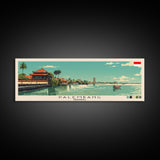 Palembang, Indonesia Panoramic Canvas Print, Palembang, Indonesia Painting, Indonesia Art, Palembang Travel Poster, Travel Art, Guest Room Painting