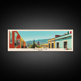 Puebla, Mexico Panoramic Canvas Print, Puebla, Mexico Painting, Mexico Art, Puebla Travel Poster, Travel Art, Living Room Painting