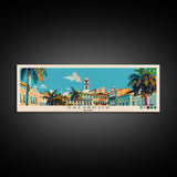 Salvador, Brazil Panoramic Canvas Print, Salvador, Brazil Painting, Brazil Art, Salvador Travel Poster, Travel Art, Guest Room Painting