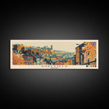 Sheffield, England Panoramic Canvas Print, Sheffield, England Painting, England Art, Sheffield Travel Poster, Travel Art, Guest Room Painting