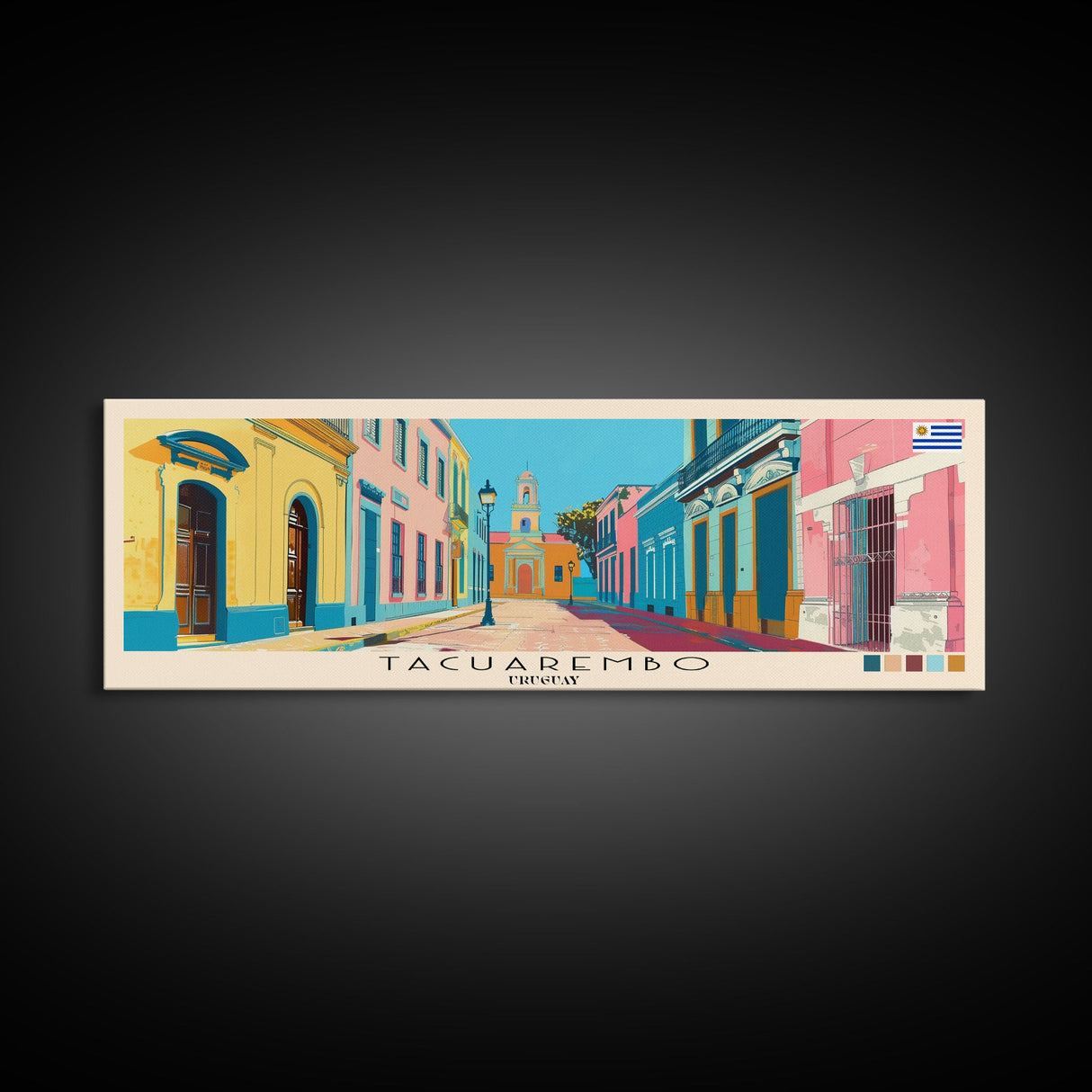 Tacuarembo, Uruguay Panoramic Canvas Print, Tacuarembo, Uruguay Painting, Uruguay Art, Tacuarembo Travel Poster, Travel Art, Vacation Gift