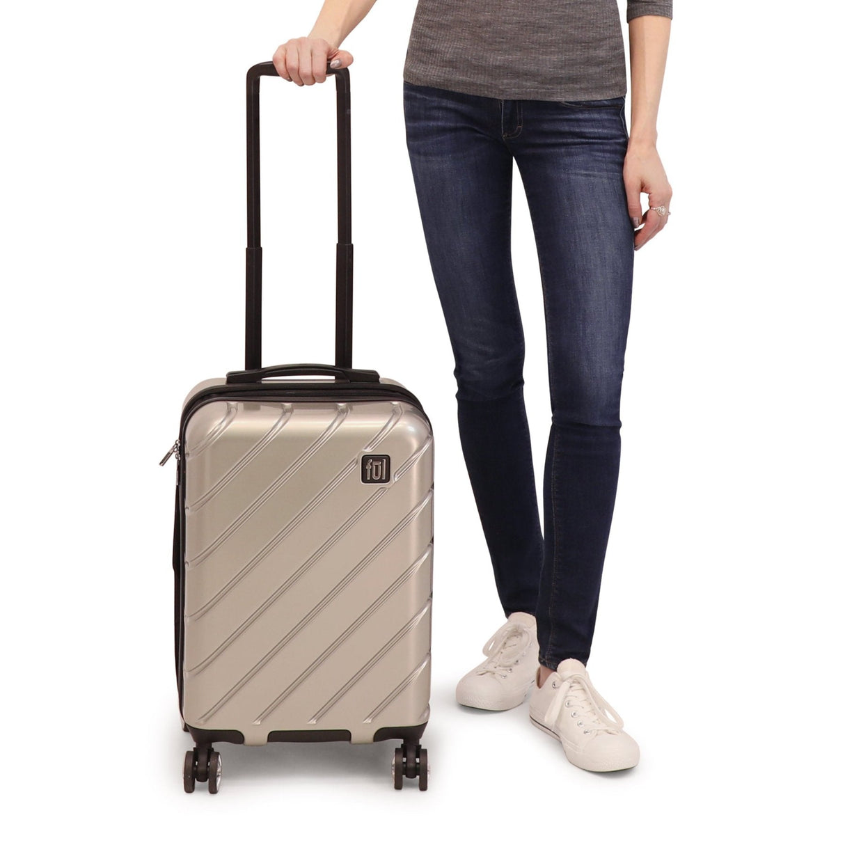 Ful Velocity 22" Expandable Hardside Spinner Luggage, Silver