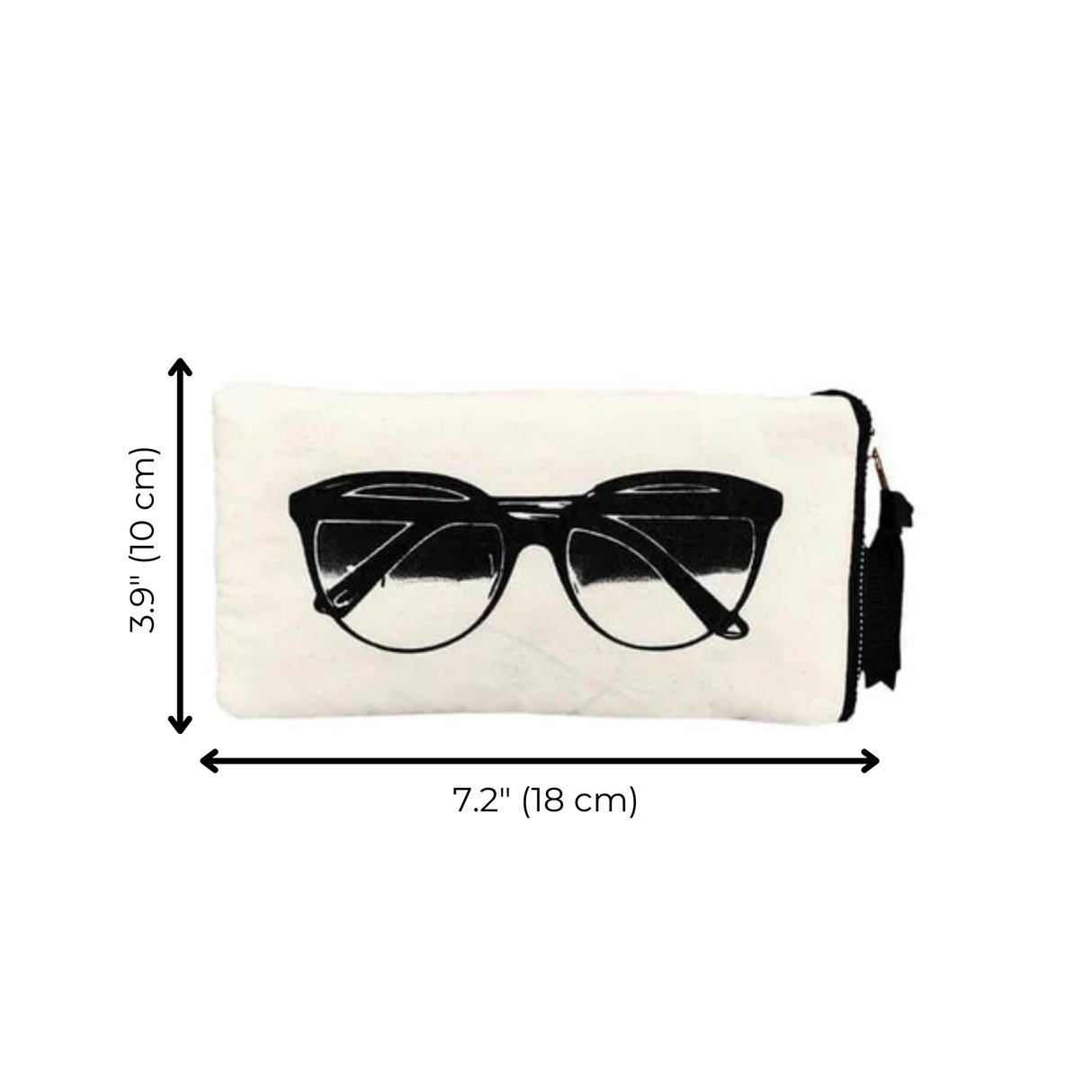 Glasses Case with Outside Pocket, Cream