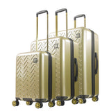 Ful Groove Expandable Hardside Spinner 3 Pc Luggage Set, Gold