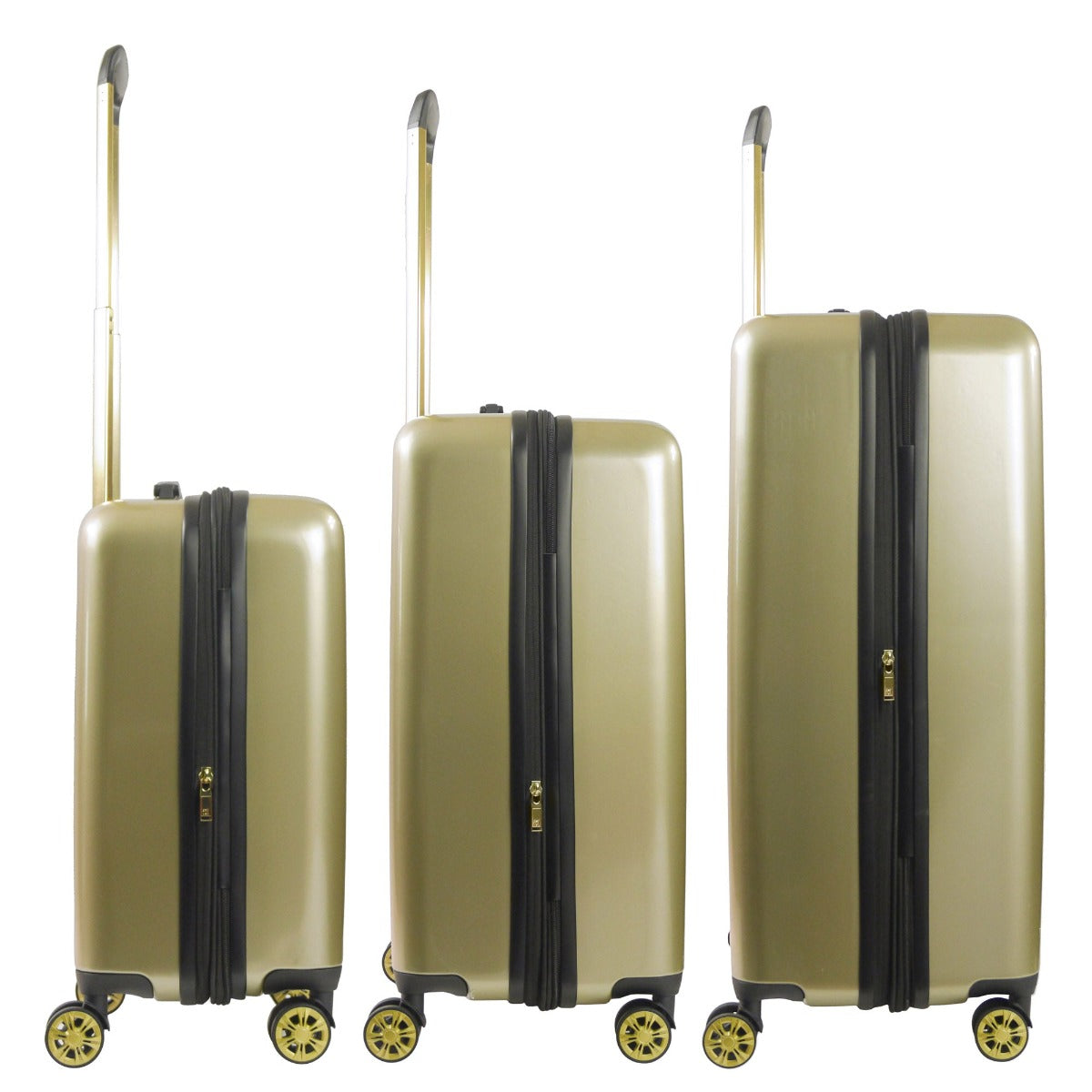 Ful Groove Expandable Hardside Spinner 3 Pc Luggage Set, Gold