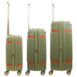 Tommy Bahama 3-Piece Green Hard-Sided Luggage Set stripes