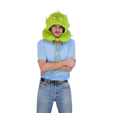 Grinch Face Hooded Fur Neck Pillow