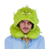 Grinch Face Hooded Fur Neck Pillow