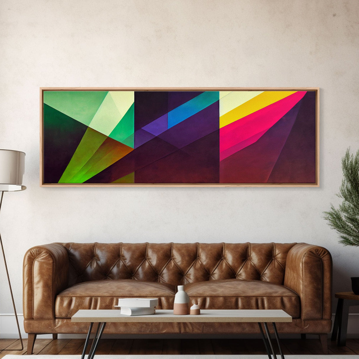 Abstract Colorful Painting Bright Multicolor wall art Framed Abstract canvas Print Brush Strokes Abstract canvas art Living room wall art