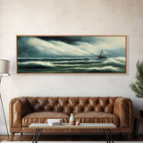 Large sailing boat painting Sailboat canvas nautical wall art landscape painting on canvas crew painting coastal wall art ocean painting