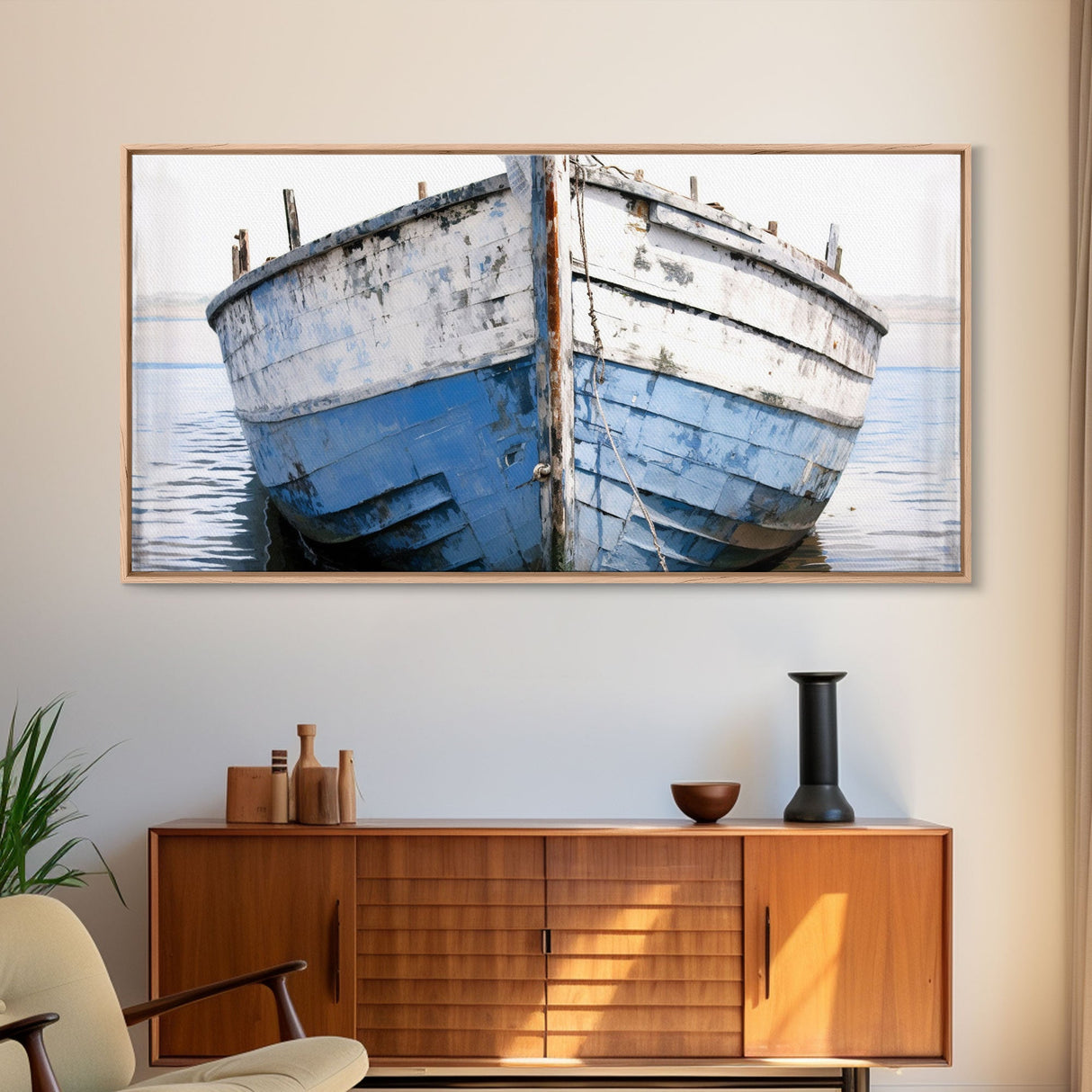 Old Wooden Ship Nautical Decor, Beach Decor, Coastal Decor, Photography Wall Art Framed Canvas Print, Wooden Boat, Nursery Decor