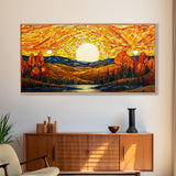 Abstract Nature Fall Wall Art, Fall Home Decor, Autumn Wall Art, Fall Leaves, Farmhouse Fall Decor, Canvas Wall Art, Panoramic Art