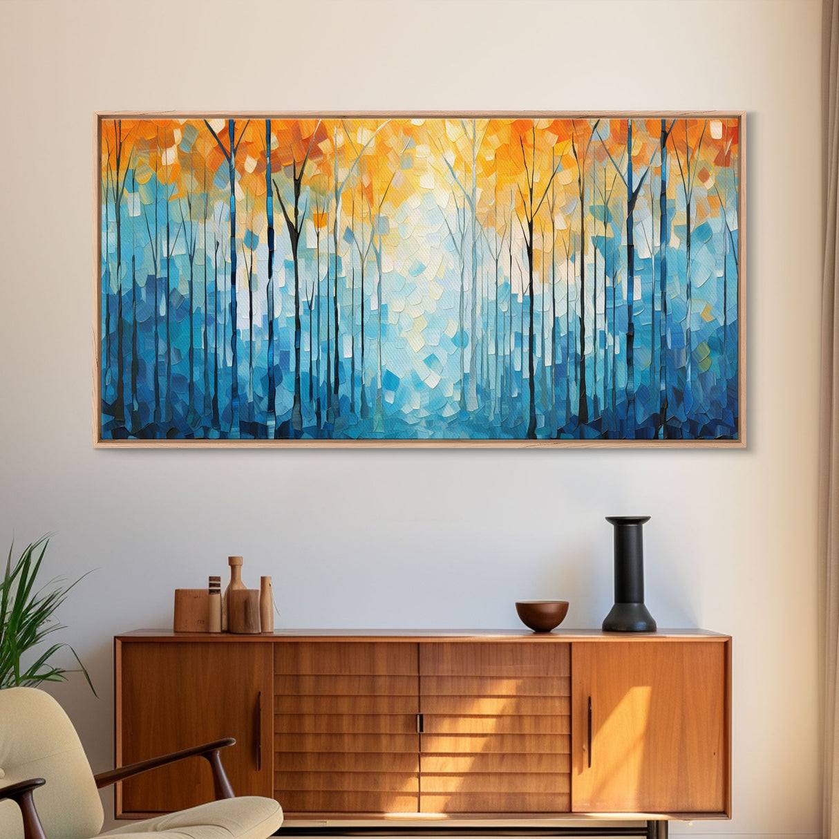 Abstract Wall Art, Forest Wall Decor, Forest Painting, Wall Art, Canvas Print, Wall Hanging, Landscape Art, Farmhouse Wall Decor, Cozy Gift