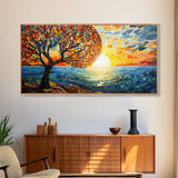 Mosaic Wall Art, Abstract Wall Art, Nature Wall Print, Sunset Art, Canvas Print, Wall Hanging, Panoramic Art, Kitchen Wall Art, Gift Ideas