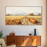 Pumpkin Decor, Fall Decor, Nature Wall Art, Canvas Print, Wall Hanging, Panoramic Art, Farmhouse Wall Art, Unique Wall Decor, Entryway Print