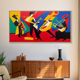 Music wall art, jazz oil painting print, framed canvas print, music gift, jazz club decor, extra large music art, abstract music