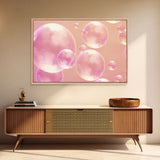 Pink Bathroom Wall Decor, Pink Bubbles Abstract Wall Art Print, Bubbles Print, Pink Nursery Wall Art, Bubbles Nursery Art Print Framed Art