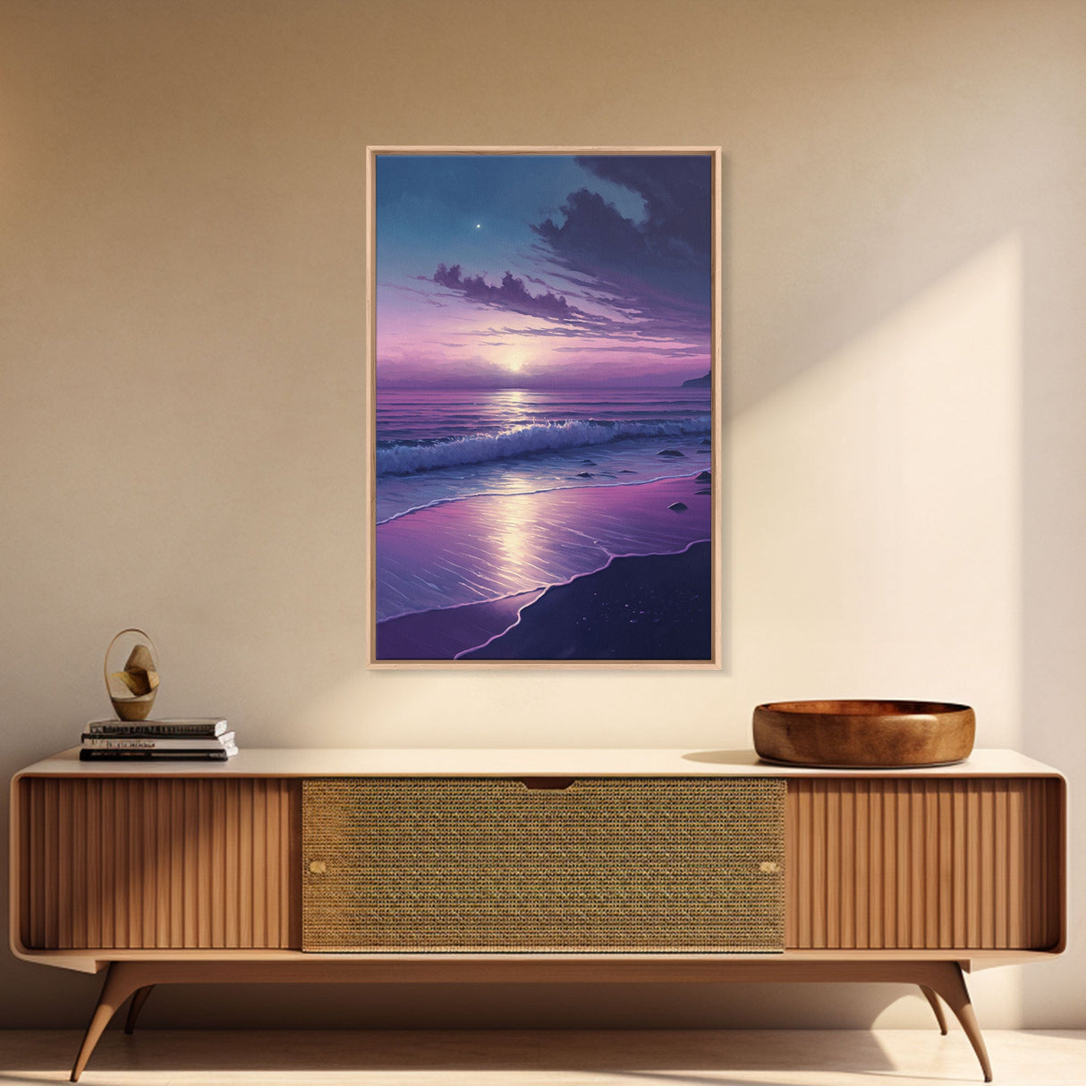 Large Coastal Wall Art Large Sunset Beach Framed Canvas Print Seascape Sky And Sea Beach Scene Art Ocean Beach Sky Art Decor