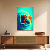 Poodle Abstract Wall Print, Teal Lighting, Dog Print, Dog Portrait, Dog Art Print, Framed Wall Art, Framed Canvas, Wall Print, Wall Canvas