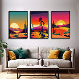 Desert Canvas Prints, Nature Prints Wall Art Set, Framed Canvas Prints Wall Decor, 3 Piece Wall Art Set, Southwestern Decor, Trendy Art