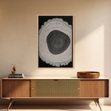 Framed Canvas Print Wall Art,  Grunge Forest Tree Rings, Abstract Illustrations, Modern Art, Nordic Decor for Bedroom, Tree Cross Section