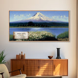 Mount Hood, Oregon Mountains, Travel Poster Wall Art, Framed Canvas Print, American Mountains, Mountain Landscape Painting