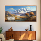 Mount Williamson, Mountains of California, Travel Poster Wall Art, Framed Canvas Print, American Mountains, Mountain Landscape Painting